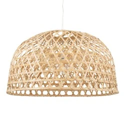 Boho κρεμαστό φωτιστικό MANGEA καφέ ξύλινο Bamboo Φ100 μονόφωτο για λάμπα με ντουί Ε27 Boho κρεμαστό φωτιστικό MANGEA καφέ ξύλινο Bamboo Φ100 μονόφωτο για λάμπα με ντουί Ε27