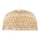 Boho κρεμαστό φωτιστικό MANGEA καφέ ξύλινο Bamboo Φ100 μονόφωτο για λάμπα με ντουί Ε27