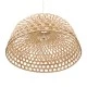 Boho κρεμαστό φωτιστικό MANGEA καφέ ξύλινο Bamboo Φ100 μονόφωτο για λάμπα με ντουί Ε27