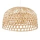 Boho κρεμαστό φωτιστικό MANGEA καφέ ξύλινο Bamboo Φ100 μονόφωτο για λάμπα με ντουί Ε27