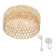 Boho κρεμαστό φωτιστικό MANGEA καφέ ξύλινο Bamboo Φ100 μονόφωτο για λάμπα με ντουί Ε27
