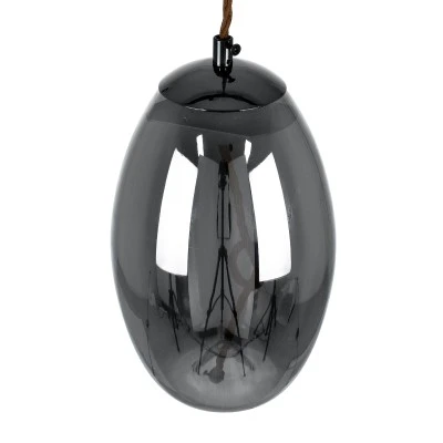 Μοντέρνο κρεμαστό φωτιστικό γυάλινο ΑΧΤΟΝ 7W LED AC 220-240V με 2700K θερμό λευκό φως & διάφανο φιμέ νίκελ γυάλι