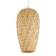 Boho κρεμαστό φωτιστικό SAN TROPEZ 1ΧΕ27 μπεζ ξύλινο Bamboo Φ19xΥ42cm