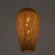 Boho κρεμαστό φωτιστικό SAN TROPEZ 1ΧΕ27 μπεζ ξύλινο Bamboo Φ19xΥ42cm