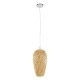 Boho κρεμαστό φωτιστικό SAN TROPEZ 1ΧΕ27 μπεζ ξύλινο Bamboo Φ19xΥ42cm