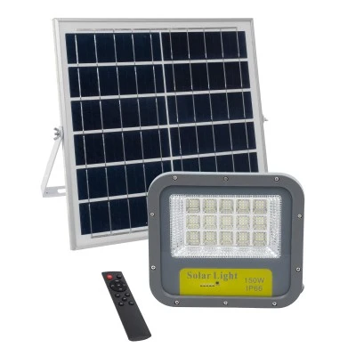 Αυτόνομος ηλιακός προβολέας LED 150W 15000lm ψυχρό φως με μπαταρία 15000mAh & φωτοβολταϊκό πάνελ με αισθητήρα ημέρας-νύχτας  IP66
