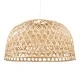 Boho κρεμαστό φωτιστικό MANGEA καφέ ξύλινο Bamboo Φ100 μονόφωτο για λάμπα με ντουί Ε27