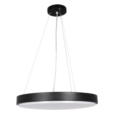 GloboStar® CASPER 61019 Κρεμαστή Πλαφονιέρα Οροφής LED CCT 76W 8372lm 120° AC 220-240V - Εναλλαγή Φωτισμού μέσω Τηλεχειριστηρίου All In One Ψυχρό Λευκό 6000k+Φυσικό Λευκό 4500k+Θερμό Λευκό 2700k Dimmable Φ45cm - Μαύρο - 3 Years Warranty
