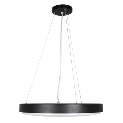 GloboStar® CASPER 61019 Κρεμαστή Πλαφονιέρα Οροφής LED CCT 76W 8372lm 120° AC 220-240V - Εναλλαγή Φωτισμού μέσω Τηλεχειριστηρίου All In One Ψυχρό Λευκό 6000k+Φυσικό Λευκό 4500k+Θερμό Λευκό 2700k Dimmable Φ45cm - Μαύρο - 3 Years Warranty