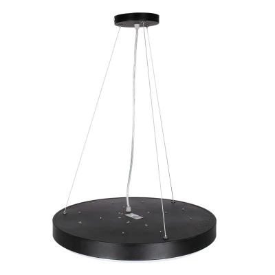 GloboStar® CASPER 61019 Κρεμαστή Πλαφονιέρα Οροφής LED CCT 76W 8372lm 120° AC 220-240V - Εναλλαγή Φωτισμού μέσω Τηλεχειριστηρίου All In One Ψυχρό Λευκό 6000k+Φυσικό Λευκό 4500k+Θερμό Λευκό 2700k Dimmable Φ45cm - Μαύρο - 3 Years Warranty