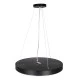 GloboStar® CASPER 61019 Κρεμαστή Πλαφονιέρα Οροφής LED CCT 76W 8372lm 120° AC 220-240V - Εναλλαγή Φωτισμού μέσω Τηλεχειριστηρίου All In One Ψυχρό Λευκό 6000k+Φυσικό Λευκό 4500k+Θερμό Λευκό 2700k Dimmable Φ45cm - Μαύρο - 3 Years Warranty