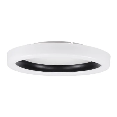 LED πλαφονιέρα οροφής MELINA λευκός-μαύρος κύκλος 55W 6376lm 120° CCT 2700K-4500K-6000K εναλλασσόμενου φωτισμού με τηλεχειριστήριο dimmable Φ48cm AC 220-240V IP20 Φ48xY9cm