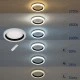 LED πλαφονιέρα οροφής MELINA λευκός-ανθρακί κύκλος 55W 6376lm 120° CCT 2700K-4500K-6000K εναλλασσόμενου φωτισμού με τηλεχειριστήριο dimmable Φ48cm AC 220-240V IP20 Φ48xY9cm