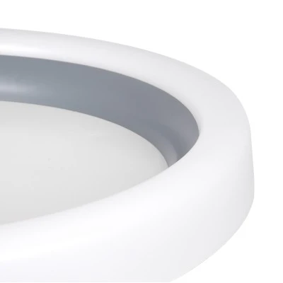 LED πλαφονιέρα οροφής MELINA λευκός-ανθρακί κύκλος 55W 6376lm 120° CCT 2700K-4500K-6000K εναλλασσόμενου φωτισμού με τηλεχειριστήριο dimmable Φ48cm AC 220-240V IP20 Φ48xY9cm