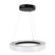 GloboStar® ARIANA 61037 Κρεμαστή Πλαφονιέρα Οροφής Κύκλος LED CCT 55W 6376lm 120° AC 220-240V - Εναλλαγή Φωτισμού μέσω Τηλεχειριστηρίου All In One Ψυχρό Λευκό 6000k+Φυσικό Λευκό 4500k+Θερμό Λευκό 2700k Dimmable Φ48cm - Μαύρο - 3 Years Warranty