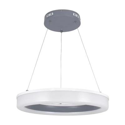 GloboStar® ARIANA 61039 Κρεμαστή Πλαφονιέρα Οροφής Κύκλος LED CCT 55W 6376lm 120° AC 220-240V - Εναλλαγή Φωτισμού μέσω Τηλεχειριστηρίου All In One Ψυχρό Λευκό 6000k+Φυσικό Λευκό 4500k+Θερμό Λευκό 2700k Dimmable Φ48cm - Ανθρακί - 3 Years Warrant