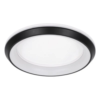 LED πλαφονιέρα οροφής MELINA 55W 6376lm 120° CCT 2700K-4500K-6000K εναλλασσόμενου φωτισμού με τηλεχειριστήριο dimmable Φ48cm μαύρη AC 220-240V IP20 Φ48xY9cm