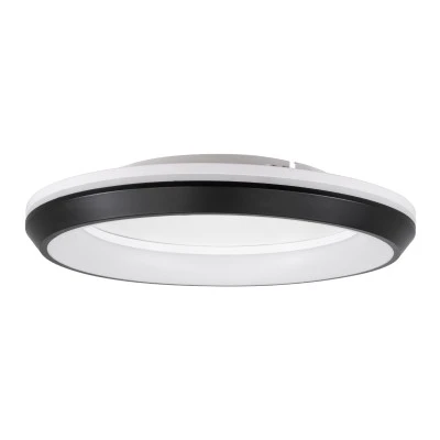 LED πλαφονιέρα οροφής MELINA 55W 6376lm 120° CCT 2700K-4500K-6000K εναλλασσόμενου φωτισμού με τηλεχειριστήριο dimmable Φ48cm μαύρη AC 220-240V IP20 Φ48xY9cm