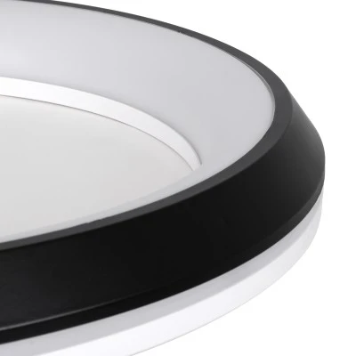 LED πλαφονιέρα οροφής MELINA 55W 6376lm 120° CCT 2700K-4500K-6000K εναλλασσόμενου φωτισμού με τηλεχειριστήριο dimmable Φ48cm μαύρη AC 220-240V IP20 Φ48xY9cm