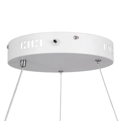 GloboStar® MELINA 61044 Κρεμαστή Πλαφονιέρα Οροφής Κύκλος LED CCT 55W 6376lm 120° AC 220-240V - Εναλλαγή Φωτισμού μέσω Τηλεχειριστηρίου All In One Ψυχρό Λευκό 6000k+Φυσικό Λευκό 4500k+Θερμό Λευκό 2700k Dimmable Φ48cm - Λευκό - 3 Years Warranty