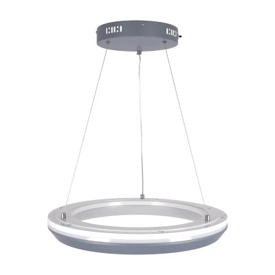 GloboStar® MELINA 61045 Κρεμαστή Πλαφονιέρα Οροφής Κύκλος LED CCT 55W 6376lm 120° AC 220-240V - Εναλλαγή Φωτισμού μέσω Τηλεχειριστηρίου All In One Ψυχρό Λευκό 6000k+Φυσικό Λευκό 4500k+Θερμό Λευκό 2700k Dimmable Φ48cm - Ανθρακί - 3 Years Warranty