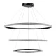 GloboStar® DIAMOND TRIO 61140-DECO Κρεμαστό Φωτιστικό Δαχτυλίδι-Κύκλος LED CCT 150W 18379lm 360° AC 220-240V - Εναλλαγή Φωτισμού μέσω Τηλεχειριστηρίου All In One Ψυχρό 6000k+Φυσικό 4500k+Θερμό 2700k Dimmable Φ60+80+100cm - Μαύρο - 3 Years Warranty