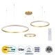 GloboStar® DIAMOND TRIO 61145 Κρεμαστό Φωτιστικό Δαχτυλίδι-Κύκλος LED CCT 120W 14723lm 360° AC 220-240V - Εναλλαγή Φωτισμού μέσω Τηλεχειριστηρίου All In One Ψυχρό 6000k+Φυσικό 4500k+Θερμό 2700k Dimmable Φ40+60+80cm - Χρυσό Βούρτσας - 3 Years Warranty