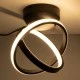 GloboStar® AMELIA 61052 Φωτιστικό Οροφής Design LED CCT 20W 2400lm 300° AC 220-240V - Εναλλαγή Φωτισμού μέσω Διακόπτη On/Off All In One Ψυχρό 6000k+Φυσικό 4500k+Θερμό 2700k Μ24.5 x Π16 x Υ25cm - Μαύρο