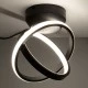 GloboStar® AMELIA 61052 Φωτιστικό Οροφής Design LED CCT 20W 2400lm 300° AC 220-240V - Εναλλαγή Φωτισμού μέσω Διακόπτη On/Off All In One Ψυχρό 6000k+Φυσικό 4500k+Θερμό 2700k Μ24.5 x Π16 x Υ25cm - Μαύρο