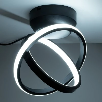 GloboStar® AMELIA 61052 Φωτιστικό Οροφής Design LED CCT 20W 2400lm 300° AC 220-240V - Εναλλαγή Φωτισμού μέσω Διακόπτη On/Off All In One Ψυχρό 6000k+Φυσικό 4500k+Θερμό 2700k Μ24.5 x Π16 x Υ25cm - Μαύρο