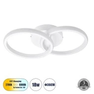 Φωτιστικό οροφής CORA 61059 LED18W 2160LM CCT 2700K+4500K+6000K εναλλαγή μέσω διακόπτη On/Off 300° αλουμίνιο λευκό L36xW20.5xH7cm