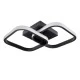 GloboStar® NORA 61061 Φωτιστικό Οροφής Design LED CCT 22W 2640lm 300° AC 220-240V - Εναλλαγή Φωτισμού μέσω Διακόπτη On/Off All In One Ψυχρό 6000k+Φυσικό 4500k+Θερμό 2700k Μ40 x Π24 x Υ7cm - Μαύρο