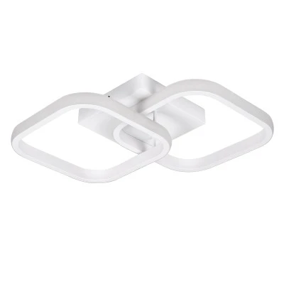 GloboStar® NORA 61062 Φωτιστικό Οροφής Design LED CCT 22W 2640lm 300° AC 220-240V - Εναλλαγή Φωτισμού μέσω Διακόπτη On/Off All In One Ψυχρό 6000k+Φυσικό 4500k+Θερμό 2700k Μ40 x Π24 x Υ7cm - Λευκό
