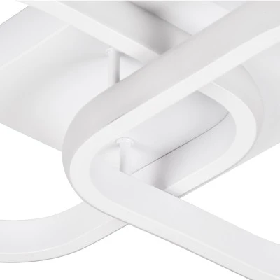 GloboStar® NORA 61062 Φωτιστικό Οροφής Design LED CCT 22W 2640lm 300° AC 220-240V - Εναλλαγή Φωτισμού μέσω Διακόπτη On/Off All In One Ψυχρό 6000k+Φυσικό 4500k+Θερμό 2700k Μ40 x Π24 x Υ7cm - Λευκό