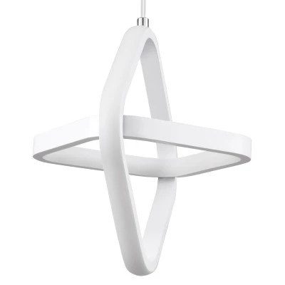 GloboStar® ROSE 61065 Κρεμαστό Φωτιστικό Οροφής Design LED CCT 22W 2640lm 300° AC 220-240V - Εναλλαγή Φωτισμού μέσω Διακόπτη On/Off All In One Ψυχρό 6000k+Φυσικό 4500k+Θερμό 2700k Μ24 x Π22 x Υ24cm - Λευκό