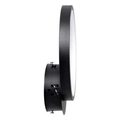 Μοντέρνα επιτοίχια απλίκα LED kelvo® TED 9W 1080lm 300° AC 220-240V IP20 ρυθμιζόμενο λευκό CCT με On/Off 2700K/4500K/6000K μαύρο ματ 20x5.5x23cm