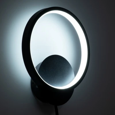 Μοντέρνα επιτοίχια απλίκα LED kelvo® TED 9W 1080lm 300° AC 220-240V IP20 ρυθμιζόμενο λευκό CCT με On/Off 2700K/4500K/6000K μαύρο ματ 20x5.5x23cm