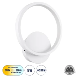 Μοντέρνο φωτιστικό τοίχου LED kelvo® TED 9W 1080lm 300° AC 220-240V IP20 ρυθμιζόμενο λευκό CCT με εναλλαγή χρωμάτων 2700K/4500K/6000K λευκό ματ 20x5.5x23cm