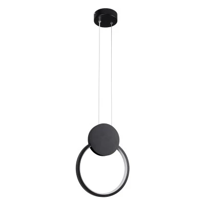 GloboStar® CYCLOS 61073 Κρεμαστό Φωτιστικό Οροφής Design LED CCT 9W 1080lm 300° AC 220-240V - Εναλλαγή Φωτισμού μέσω Διακόπτη On/Off All In One Ψυχρό 6000k+Φυσικό 4500k+Θερμό 2700k Μ21 x Π2.3 x Υ26.5cm - Μαύρο