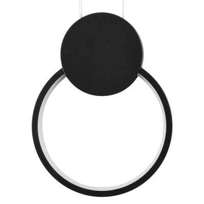 GloboStar® CYCLOS 61073 Κρεμαστό Φωτιστικό Οροφής Design LED CCT 9W 1080lm 300° AC 220-240V - Εναλλαγή Φωτισμού μέσω Διακόπτη On/Off All In One Ψυχρό 6000k+Φυσικό 4500k+Θερμό 2700k Μ21 x Π2.3 x Υ26.5cm - Μαύρο