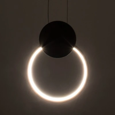GloboStar® CYCLOS 61073 Κρεμαστό Φωτιστικό Οροφής Design LED CCT 9W 1080lm 300° AC 220-240V - Εναλλαγή Φωτισμού μέσω Διακόπτη On/Off All In One Ψυχρό 6000k+Φυσικό 4500k+Θερμό 2700k Μ21 x Π2.3 x Υ26.5cm - Μαύρο