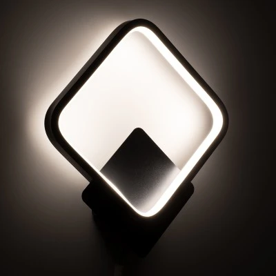 Μοντέρνα απλίκα τοίχου LED kelvo® LENA 12W 1440lm 300° AC 220-240V IP20 ρυθμιζόμενο λευκό CCT με εναλλαγή χρωμάτων 2700K/4500K/6000K μαύρο ματ 25x5.5x29.5cm