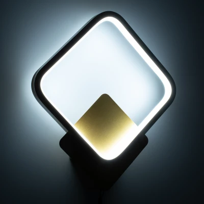 Μοντέρνα επιτοίχια απλίκα LED kelvo® LENA 12W 1440lm 300° AC 220-240V IP20 ρυθμιζόμενο λευκό CCT με εναλλαγή χρωμάτων 2700K/4500K/6000K χρυσό βούρτσας 25x5.5x29.5cm