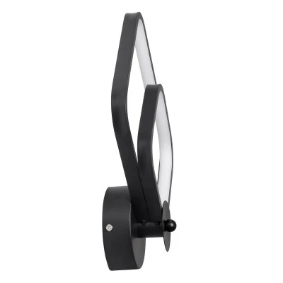 Επιτοίχια απλίκα LED kelvo® ANNA 15W 1800lm 300° AC 220-240V IP20 ρυθμιζόμενο λευκό CCT με εναλλαγή χρωμάτων μαύρο ματ 25x8x30cm