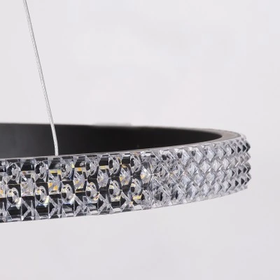 Κρεμαστό φωτιστικό DIAMOND κύκλος LED σε μαύρο χρώμα με εφέ διαμαντιού CCT 20W 2356lm 360° με ρύθμιση φωτισμού Dimmable Φ25cm Μ25 x Π25 x Υ3cm