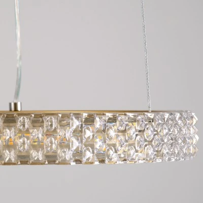 Κρεμαστό φωτιστικό DIAMOND δαχτυλίδι κύκλος LED CCT 20W 2356lm 360° με εναλλαγή φωτισμού μέσω τηλεχειριστηρίου Dimmable Φ25cm σε χρυσό 3 χρόνια εγγύηση Μ25 x Π25 x Υ3cm