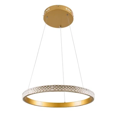 Κρεμαστό Φωτιστικό LED Κύκλος 30W 3513lm CCT Dimmable Φ40cm – Χρυσό με Εφέ Διαμαντιού, Τηλεχειριστήριο, 360° Κρεμαστό Φωτιστικό LED Κύκλος 30W 3513lm CCT Dimmable Φ40cm – Χρυσό με Εφέ Διαμαντιού, Τηλεχειριστήριο, 360°