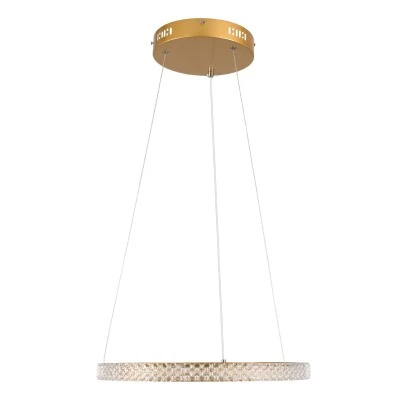 Κρεμαστό Φωτιστικό LED Κύκλος 30W 3513lm CCT Dimmable Φ40cm – Χρυσό με Εφέ Διαμαντιού, Τηλεχειριστήριο, 360° Κρεμαστό Φωτιστικό LED Κύκλος 30W 3513lm CCT Dimmable Φ40cm – Χρυσό με Εφέ Διαμαντιού, Τηλεχειριστήριο, 360°