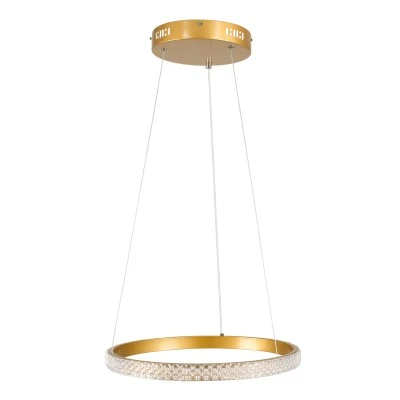 Κρεμαστό Φωτιστικό LED Κύκλος 30W 3513lm CCT Dimmable Φ40cm – Χρυσό με Εφέ Διαμαντιού, Τηλεχειριστήριο, 360° Κρεμαστό Φωτιστικό LED Κύκλος 30W 3513lm CCT Dimmable Φ40cm – Χρυσό με Εφέ Διαμαντιού, Τηλεχειριστήριο, 360°
