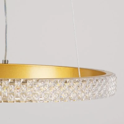 Κρεμαστό Φωτιστικό LED Κύκλος 30W 3513lm CCT Dimmable Φ40cm – Χρυσό με Εφέ Διαμαντιού, Τηλεχειριστήριο, 360° Κρεμαστό Φωτιστικό LED Κύκλος 30W 3513lm CCT Dimmable Φ40cm – Χρυσό με Εφέ Διαμαντιού, Τηλεχειριστήριο, 360°
